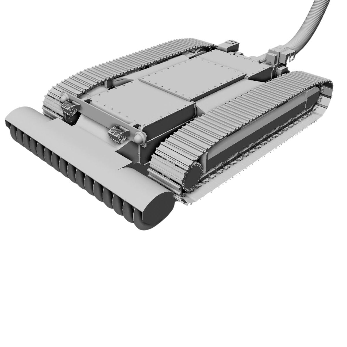 Grey RoverGo tracked crawler engineering render