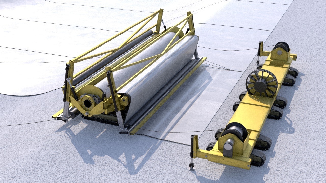 Nuvisa underwater geomembrane installation system