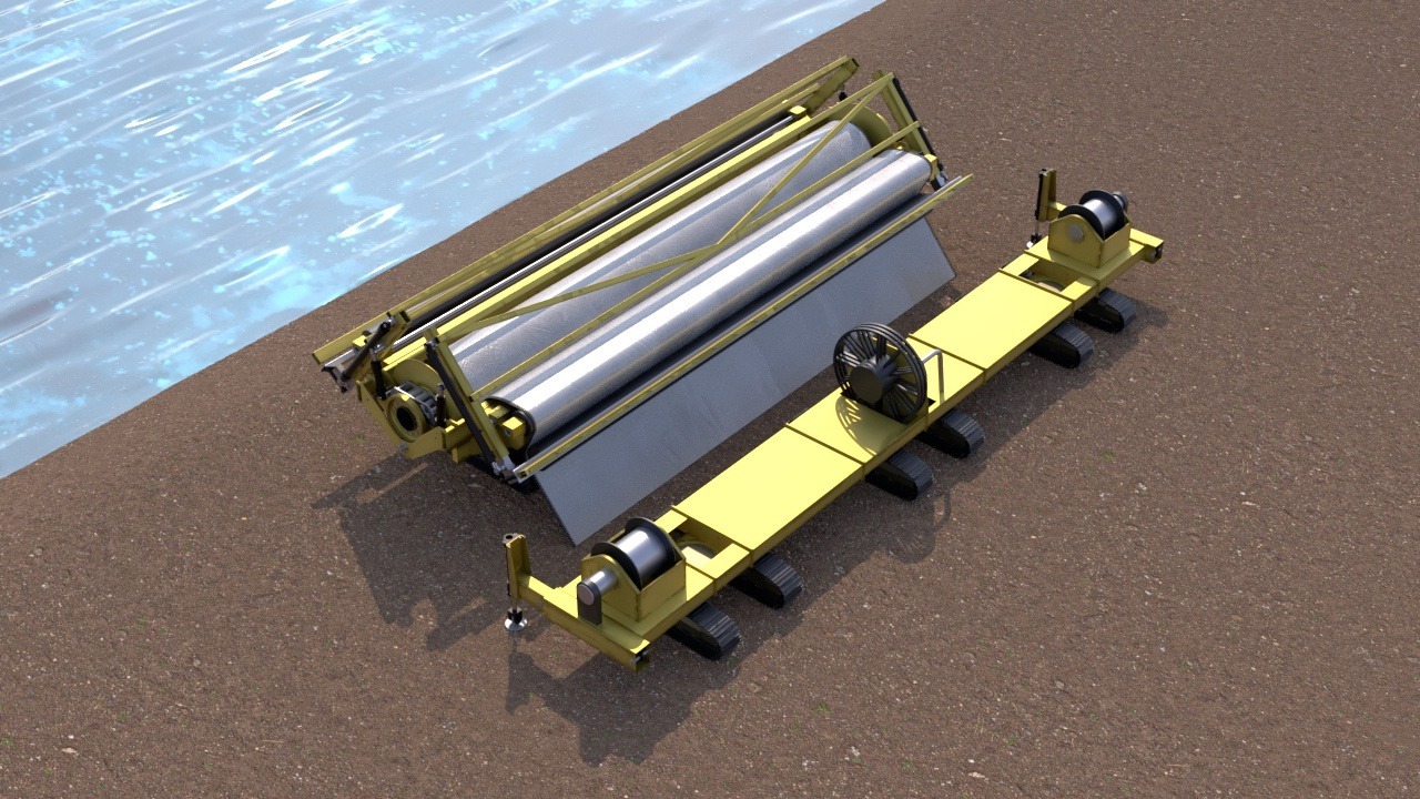 Submerged geomembrane work