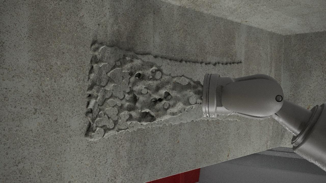 Concrete surface prepared by the RoboGo robotic system