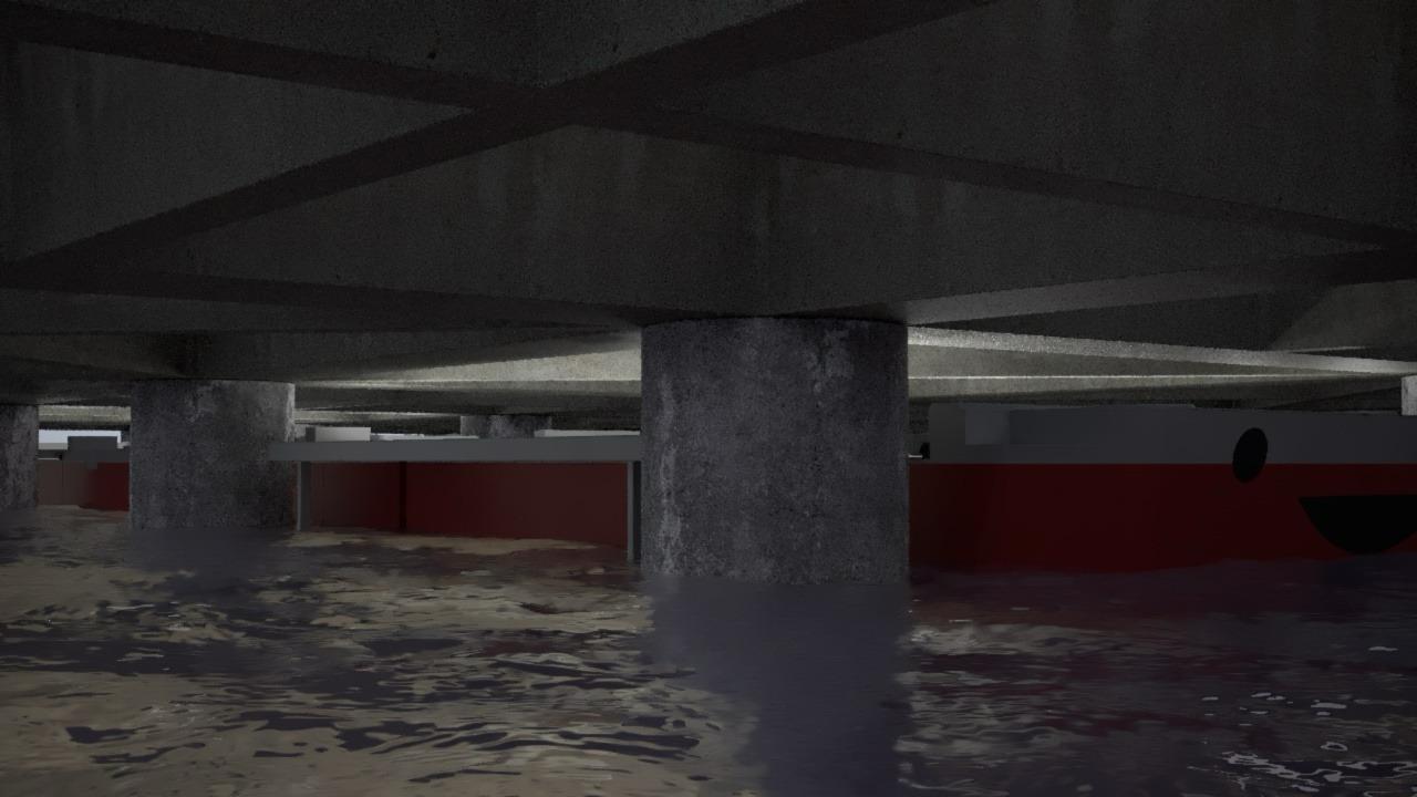 RoboGo operating beneath reinforced concrete marine infrastructure